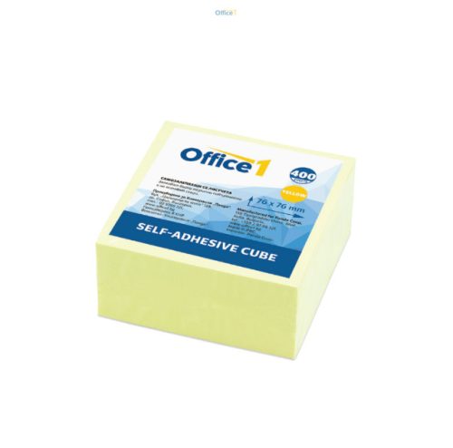 STICKY NOTE CUB 76X76 mm 400 FILE GALBEN PASTEL