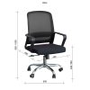 SCAUN BIROU RFG PARMA BLACK W BLACK SEAT/BLUE MESH BACK