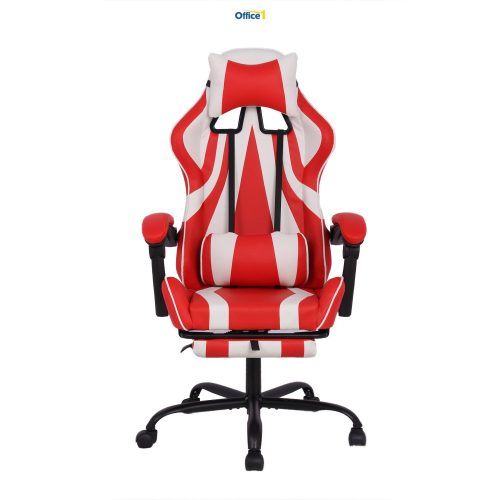 SCAUN GAMING RFG  MAX GAME ECO-LEATHER RED & WHITE